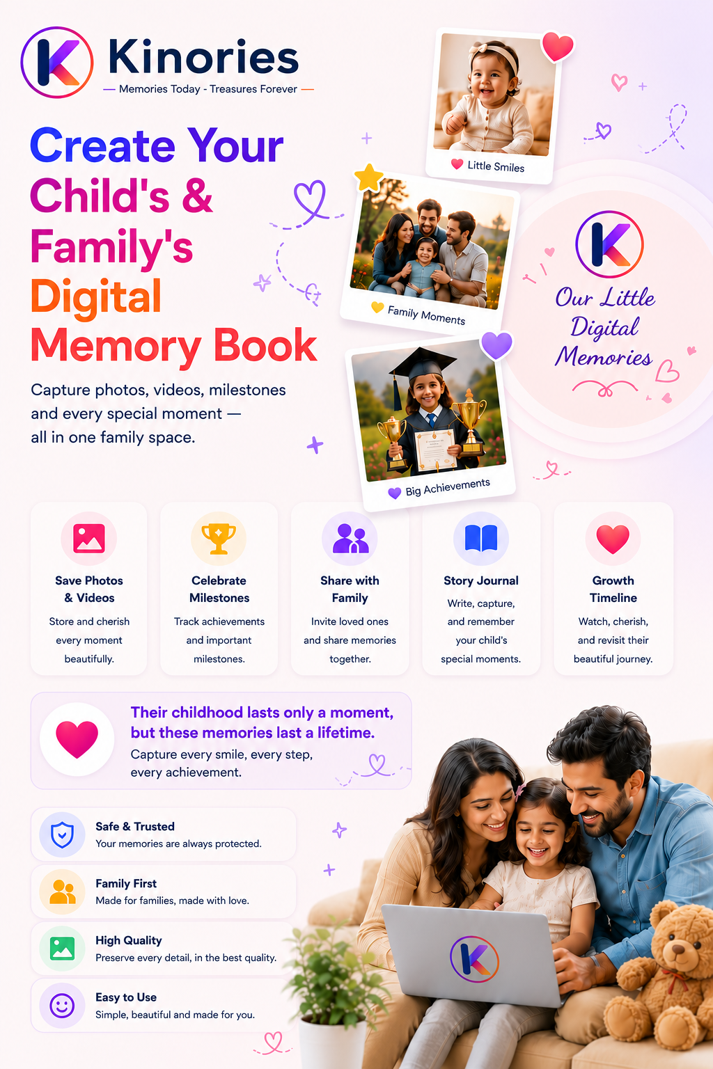 Kinories Brother and Sister Cute Memories with Parents 
